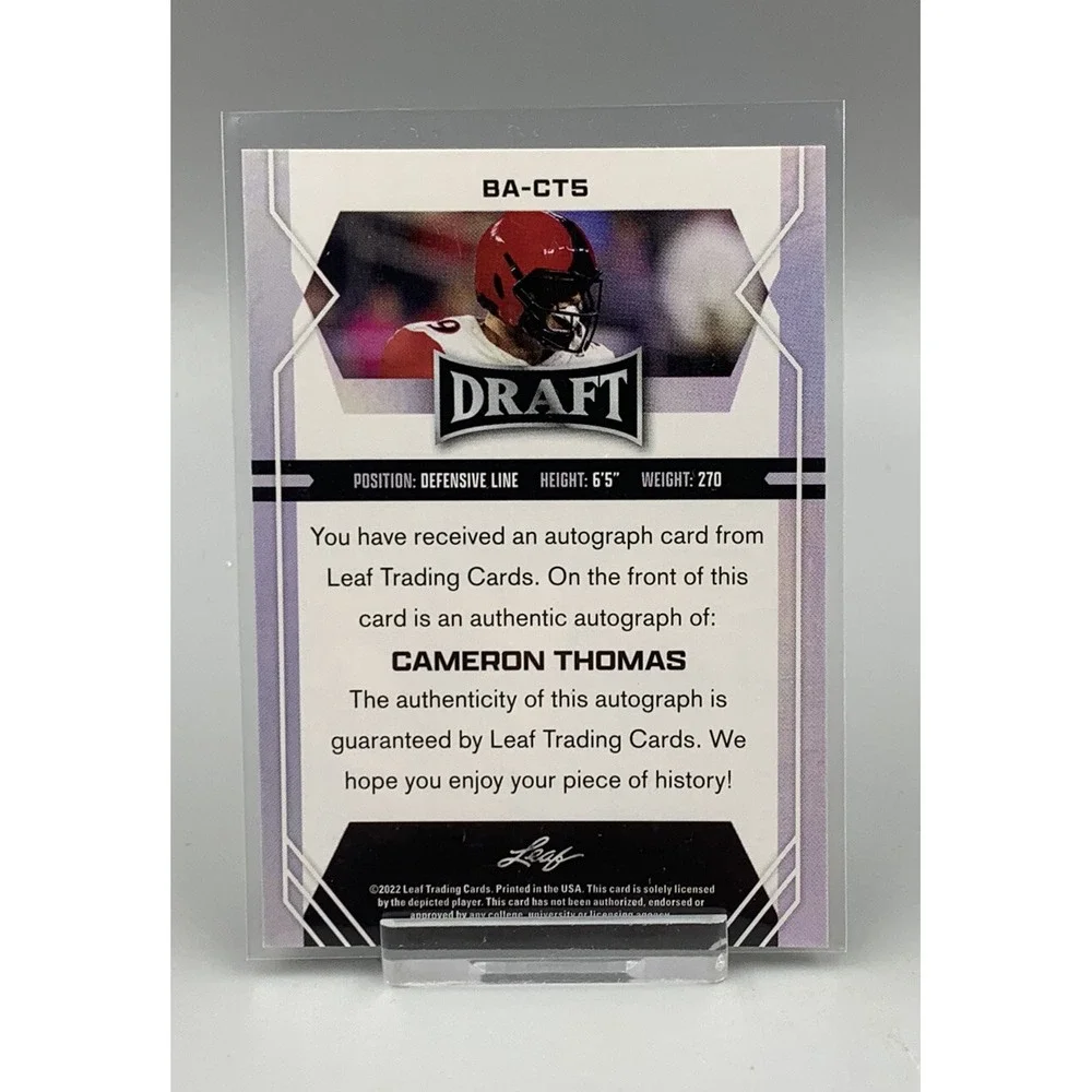 Cameron Thomas Autograph Rookie 2022‎ Leaf Draft   #BA-CT5 CARDINALS